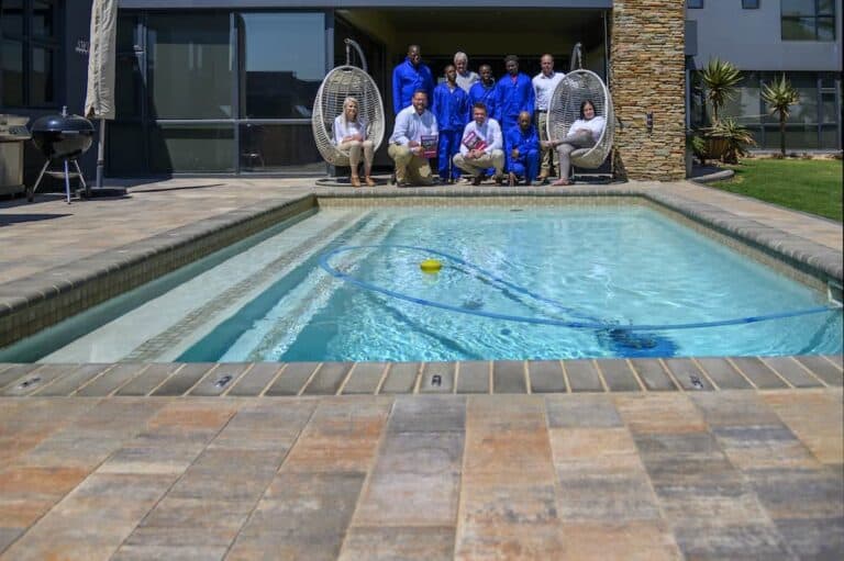 SA Paving Team with paved deck